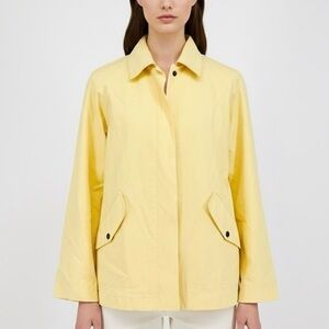 WEEKEND MAX MARA Yellow Cotton-Blend Zip-Front Rain Jacket